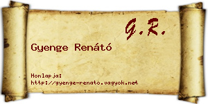Gyenge Renátó névjegykártya